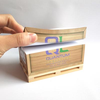 China Self Adhesive Custom Sticky Note Cube With Wooden Paddle For Promotion Gifts for sale