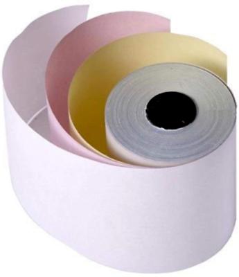 China Cash register prnter 3ply carbonless paper roll carbonized paper rolls 3 ply carbonless paper for sale