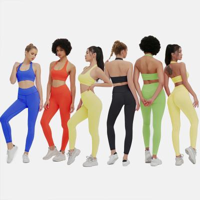 China Wholesale Breathable Seamless Yoga Set Sport Wear Gym Clothes Bra Sports Set Yoga Ladies Activewear for sale