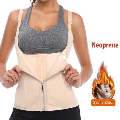 China Good Sustainable Waist Sports Shaper Waist Trainer Neoprene Waist Trainer Shapewear Vest With Zipper for sale