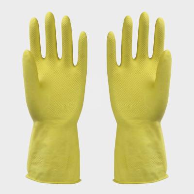 China Household Kitchen Household Wash Dip Flock Lined Latex Gloves for sale