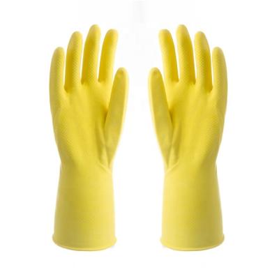 China Brand New Yellow Latex Household Gloves Winter GE Yu GE Cleaning Glove for sale