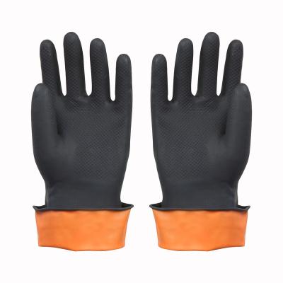 China Industrial Black Color Heavy Duty Latex Industrial Latex Gloves With Logo Latex Sun Protection Rubber Industrial Gloves For Heavy Duty Chem for sale