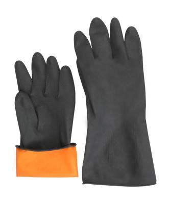 China PPE Industrial Heavy Duty Latex Long Chemical Resistant Rubber Protective Gloves for sale