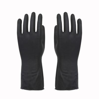 China Industrial Black Industrial Latex Gloves With Logo Sun Flower for sale