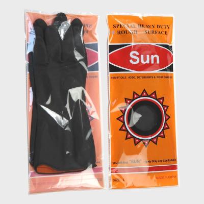 China Latex Industrial Industrial Gloves With Sun Flower Logo for sale