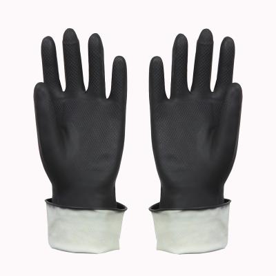 China Industrial Black Color Heavy Duty Latex Industrial Latex Gloves With Logo for sale