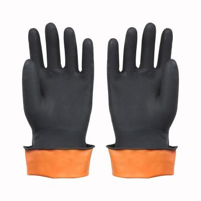 China Industrial Black Color Heavy Duty Latex Heavy Duty Latex Glove For Work for sale