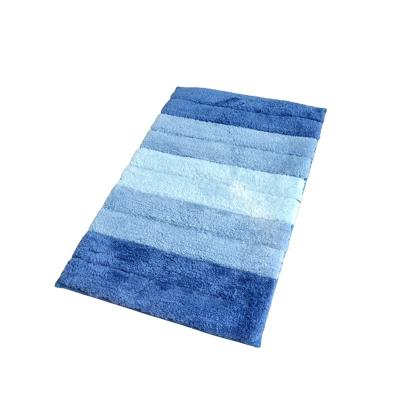 China Hot Selling Customized Durable Bathroom Stripe Gradient Color Non Slip Washable Bath Mat for sale