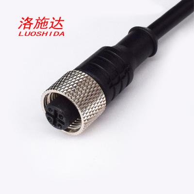 China 4 Vrouwelijke de Rechte verbindingslijnkabel van Pin Cable Connector Fitting M12 voor Al Schakelaar van de de Nabijheidssensor van M12 Aanleidinggevende Te koop