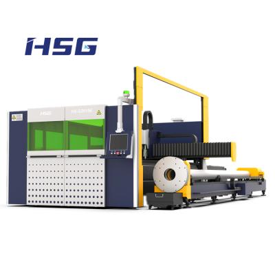 China Fully Automatic Loading Automated HSG Fiber Laser Cutting Machine For Sheet And Tube GE Copper Brass Laser Cutting Machine for sale