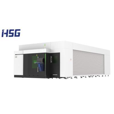 China HS-GTE 8W-12KW Automated Carbon Structural Steel Loading Medium to High Power Sheet and Tube Laser Cutting Machine for sale