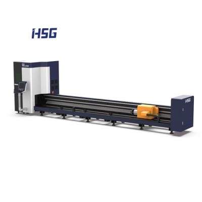 China Laser CUTTING HSG E22 fiber laser cutting machine for tube ipg fiber metal cost effective laser cutting machine for sale