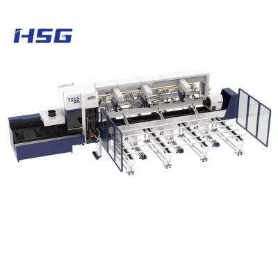 China Automated Tube Loading Tiny Laser Cutting TM65 1500W Stainless Steel Pipe Cutting Machine for sale