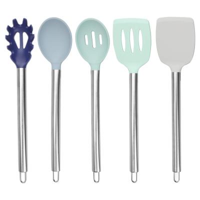 China Sustainable Silicone Cookware Set Of 5 Easy To Clean Silicone Cookware Utensils For Nonstick for sale