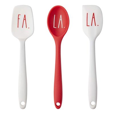 China Mini Silicone Holiday Spatula Silicone Kitchenware Viable Silicone Kitchenware 3 Piece Set for sale