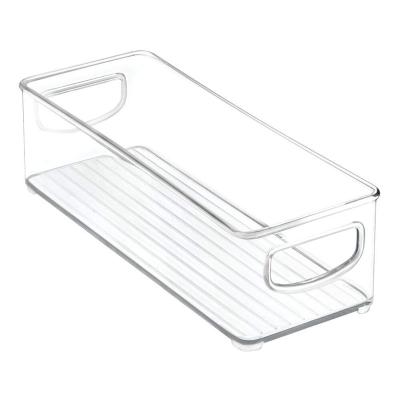 China Small Viable Plastic Bin Organizer Cart Container Fridge Organizer Trash Cans Set Clear Refrigerator Bins for sale