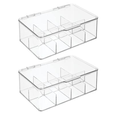 China Viable Plastic Storage Box With Lid Clear Top Desktop Plastic Trash Bin Storage Boxes And Bins for sale