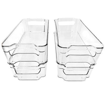 China Viable Stackable Plastic Storage Bins Bins Storage Bins Refrigerator Organizer Clear Pantry Plastic Bins Refrigerator for sale