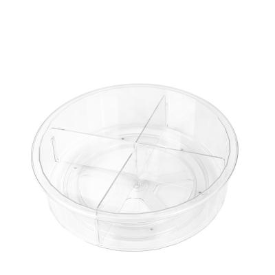 China Freshness Preservation Fridge Organizer Bins Set Clear Lazy Susan Refrigerator Bins for sale