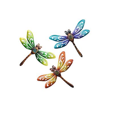 China New Arrival Garden Decoration Wall Hanging Decor Dragonfly Metal Eco-friendly Wall Art Home Decor for sale