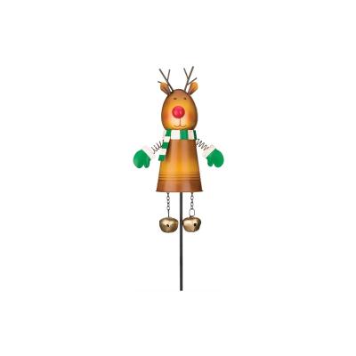 China Cute Handmade Christmas Ornament Metal Reindeer Garden Stake Metal Garden Decoration Stakes for sale