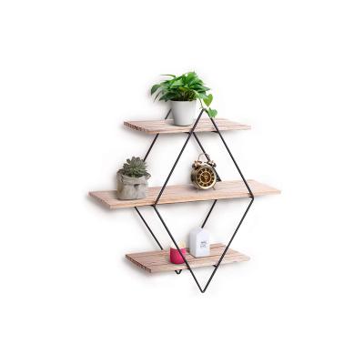 China Durable Material Wall Shelf Rustic Wooden Floating Shelves, Decorative Wall Shelf For Bedroom for sale