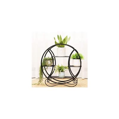 China Durable Material Decorative Plant Stand Indoor Metal 3-Tier Flower Shelves Wall Shelves For Garden Living Room for sale