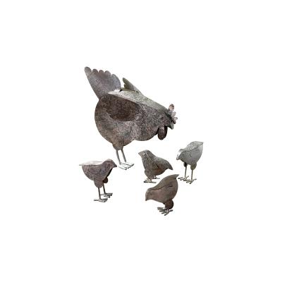 China China's Mother Hen Chicks Country Garden Sculpture Set Home Room Goods Decorative Crafts Gift for sale