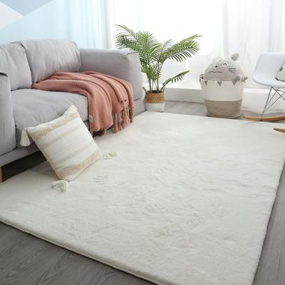 China Washable Top Floor Mats Custom For Living Room Manufacturer Cushioned Faux Fur Rug Faux Fur Blanket PVC Baby White for sale