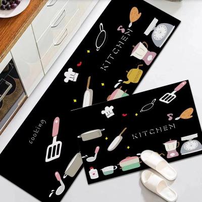 China Mats And Rugs Modern Custom Logo Carpet Pattern Printed Kitchen Floor Washable Area Rug Non Slip for sale