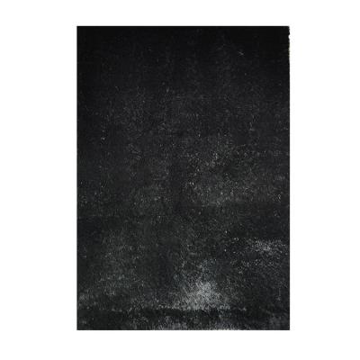 China Washable Luxury Home Decorative Living Room Shaggy Area Rug Big Black Polyester Floor Bedroom Fluffy Blanket Crystal Carpet for sale