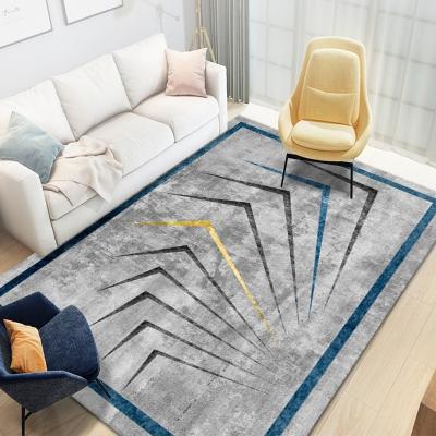 China Modern Minimalist Polyester Heat Transfer Digital Printed Blankets For Living Room Black Carpet Digital Printed Blanket for sale