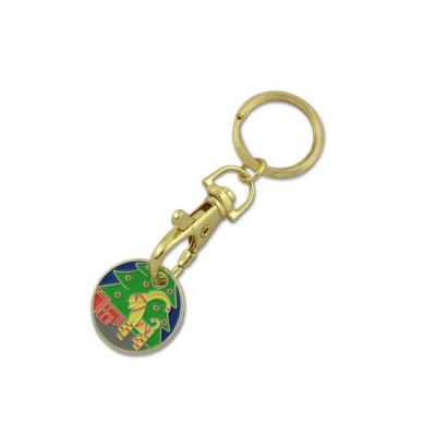 China Souvenir Gifts Promotion Hot Sale Personalized Token Coin Key Chain, Custom Trolley Coin With Key Ring for sale