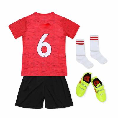 China Sets Wholesale Red Soccer Baby Football Shirt Newborn Comfortable Custom Kids Red Singlet for sale