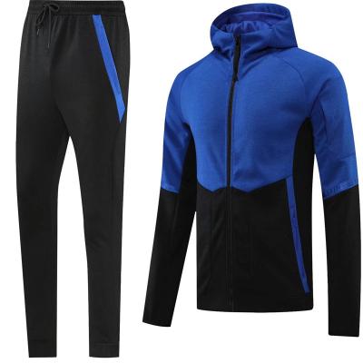 China Factory Price Breathable Comfortable Football Uniforms Quick Dry Blue Black Jacket For Men Wide Choice Custom Tracksuit for sale