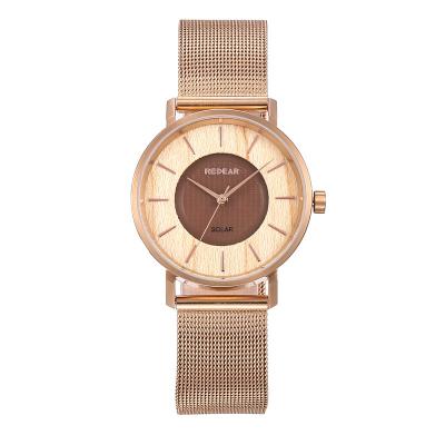 China Water Resistant Fashion Watch Water Resistant Watch Net Steel Band Rose Gold For Women for sale