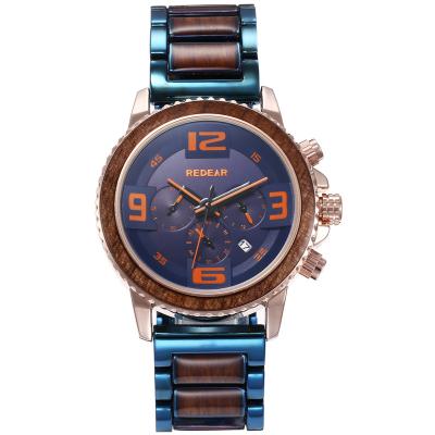 China Best Sales Chronograph Wrist Watch High Grade 3ATM Waterproof Sandalwood Band Supplied OED/OMD Quartz Watch for sale