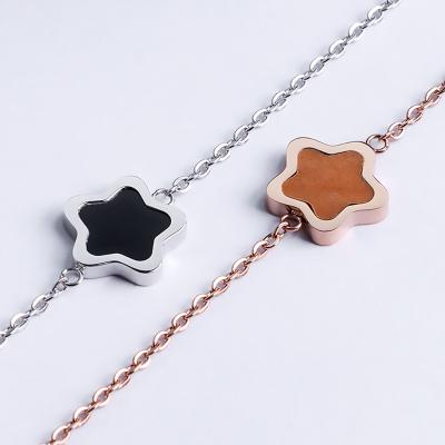 China CLASSIC Custom Personalized Stainless Steel Wood Inserted Rose Gold Plated Silver Necklace Engraved Jewelry Wholesale for sale