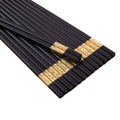 China Quality Choice Black Japanese Style Stocked Plastic Reusable Chopsticks For Restaurant for sale