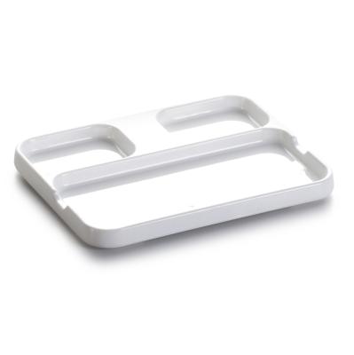 China Hotel Home Restaurant Hot New Products Customized 100% White Melamine 3 Compartment School Lunch Tray for sale