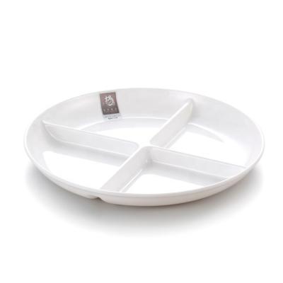 China Sustainable Factory Directly Sell 4 Compartment Divided Plastic Dinner Dip Tray Plate for sale