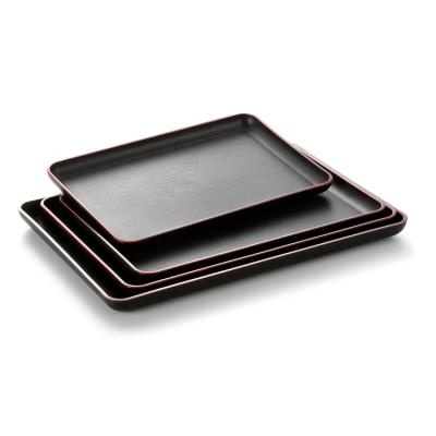 China Direct Selling Home Black Factory Restaurant Hotel Rectangular Breakfast Serving Tray For Hotel for sale