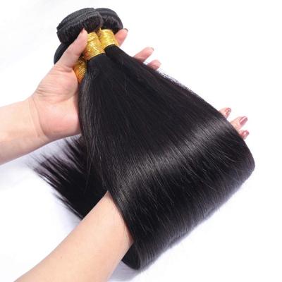 China BEHAIR Straight Unprocessed 100% Virgin Brazilian Hair Weave Bundles Machine Weft Double Cuticle Aligned Straight Hair Extensions for sale