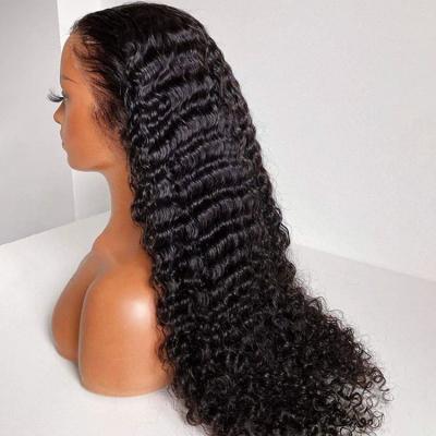 China Sheer Lace Front Wigs Virgin Human Hair Transparent Deep Wave Lace Front Human Hair Raw Cheap Wholesale Deep Wave Wigs for sale