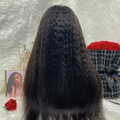 China Wholesale Cheap Swiss Yaki Straight Virgin Human Hair Wigs 13x1x4 T Lace Wigs 13x1x4 T Lace Wigs BEHAIR Brazilian Hair Wigs For Black Woman for sale