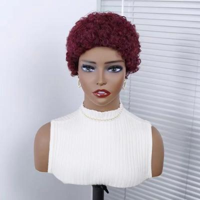 China Hot Selling Kinky Curly Kinky Curly Full Bombshell Brazilian Short Afro Wigs Machine Made Cheap Affordable Kinky Curl None Lace Up Wigs For Black Women for sale