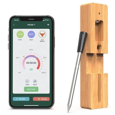 China APP Wireless Link Radio Meat Thermometer 165ft Long Range Meat Food Thermometer Smart Instant Read With Connectivity And Help for sale