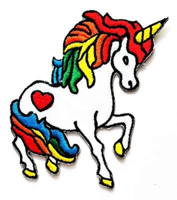 China custom factory sales 3D laser cut border iron on patches Unicorn Wholesale Animal Design for apparel for sale