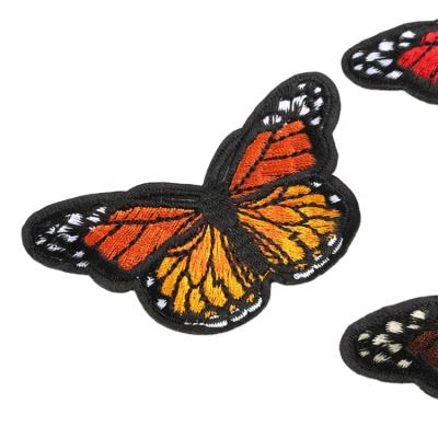 China Viable High Quality Colorful Iron On Embroidery Butterfly Patches For Lady Dress for sale